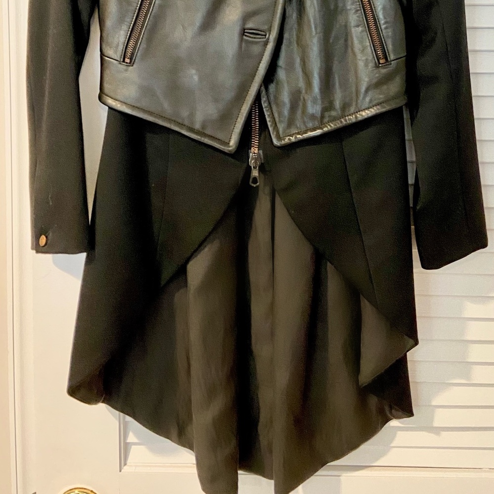 Rag & Bone NY Leather and wool jacket - Biker Tailcoat Size small - Picture 4 of 7